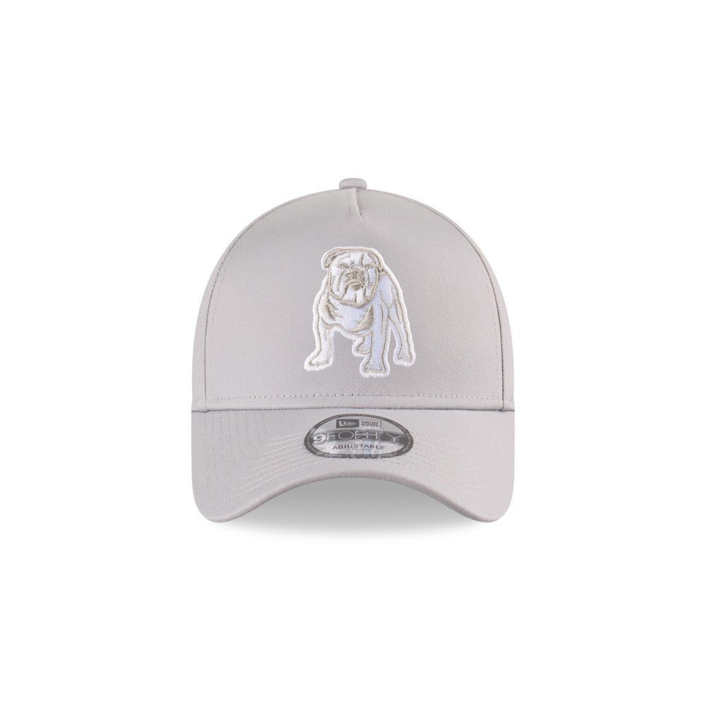 Canterbury-Bankstown Bulldogs Hat - 2025 Grey White 9Forty A-Frame NRL Snapback Cap - New Era